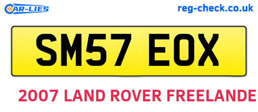 SM57EOX are the vehicle registration plates.