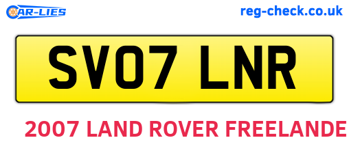 SV07LNR are the vehicle registration plates.