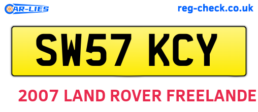 SW57KCY are the vehicle registration plates.