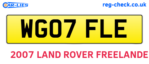 WG07FLE are the vehicle registration plates.
