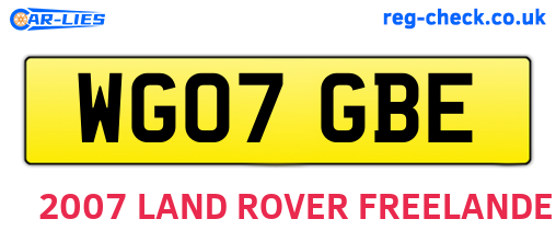 WG07GBE are the vehicle registration plates.