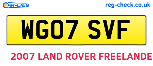 WG07SVF are the vehicle registration plates.