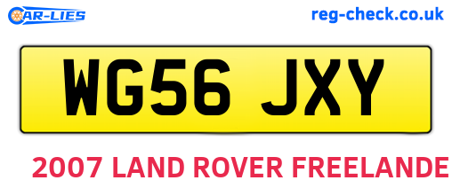 WG56JXY are the vehicle registration plates.