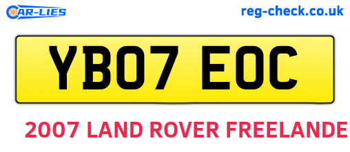 YB07EOC are the vehicle registration plates.