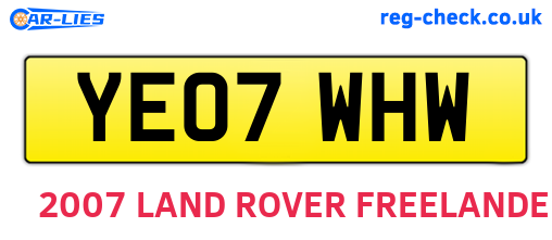 YE07WHW are the vehicle registration plates.