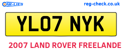 YL07NYK are the vehicle registration plates.
