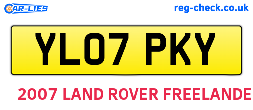 YL07PKY are the vehicle registration plates.