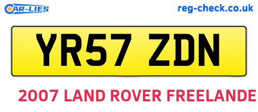 YR57ZDN are the vehicle registration plates.