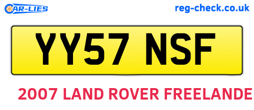 YY57NSF are the vehicle registration plates.