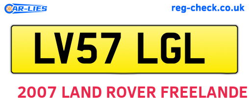 LV57LGL are the vehicle registration plates.
