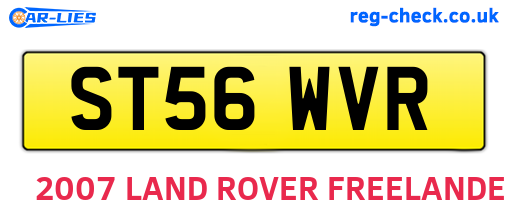 ST56WVR are the vehicle registration plates.