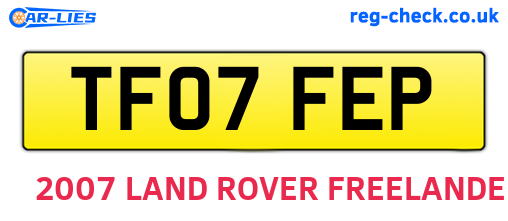 TF07FEP are the vehicle registration plates.