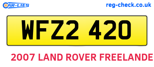 WFZ2420 are the vehicle registration plates.