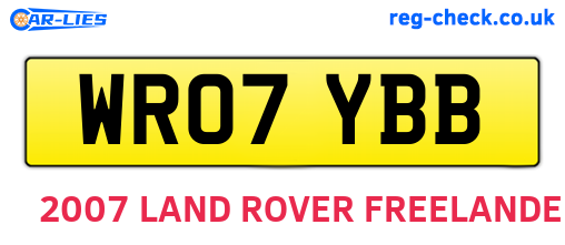 WR07YBB are the vehicle registration plates.