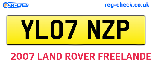 YL07NZP are the vehicle registration plates.
