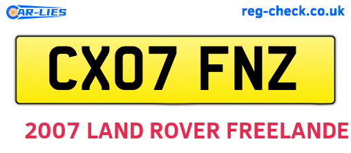 CX07FNZ are the vehicle registration plates.