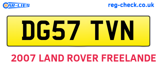 DG57TVN are the vehicle registration plates.