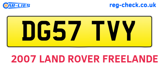 DG57TVY are the vehicle registration plates.