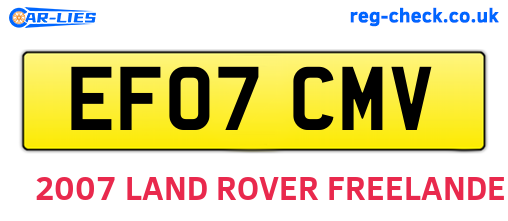EF07CMV are the vehicle registration plates.