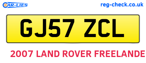 GJ57ZCL are the vehicle registration plates.