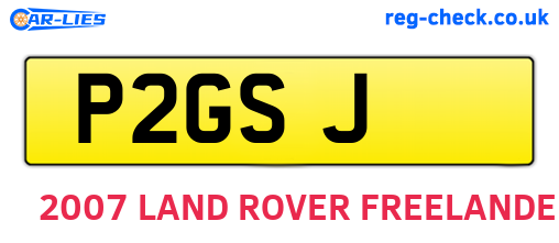 P2GSJ are the vehicle registration plates.