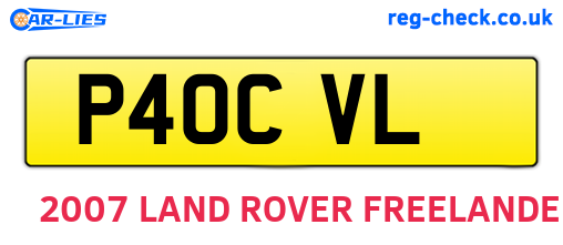 P40CVL are the vehicle registration plates.