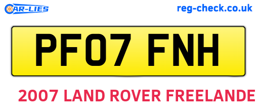 PF07FNH are the vehicle registration plates.