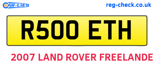 R500ETH are the vehicle registration plates.