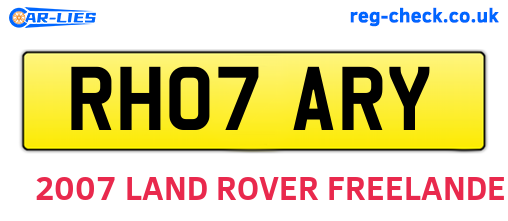 RH07ARY are the vehicle registration plates.