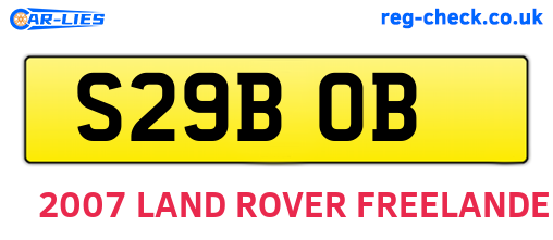 S29BOB are the vehicle registration plates.