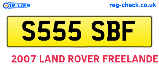 S555SBF are the vehicle registration plates.
