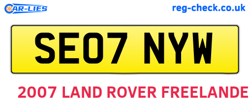 SE07NYW are the vehicle registration plates.
