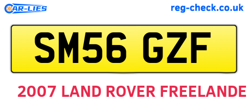 SM56GZF are the vehicle registration plates.