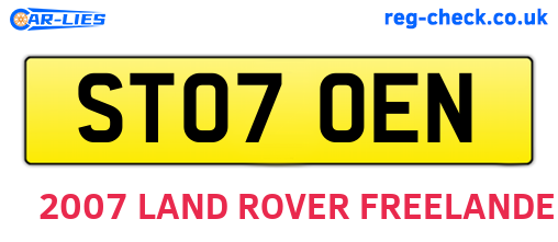 ST07OEN are the vehicle registration plates.