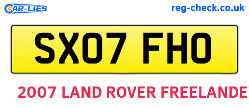 SX07FHO are the vehicle registration plates.