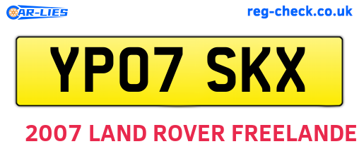 YP07SKX are the vehicle registration plates.