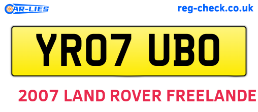 YR07UBO are the vehicle registration plates.