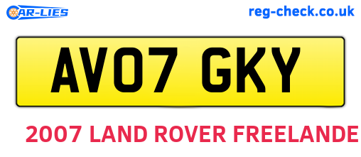 AV07GKY are the vehicle registration plates.