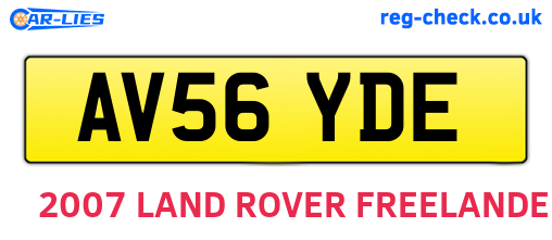 AV56YDE are the vehicle registration plates.