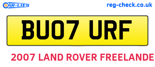 BU07URF are the vehicle registration plates.