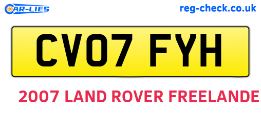 CV07FYH are the vehicle registration plates.