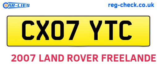 CX07YTC are the vehicle registration plates.