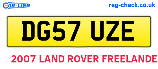 DG57UZE are the vehicle registration plates.