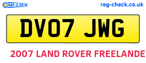 DV07JWG are the vehicle registration plates.