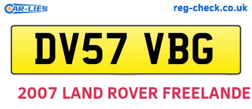 DV57VBG are the vehicle registration plates.