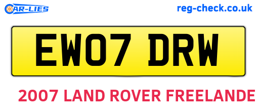 EW07DRW are the vehicle registration plates.