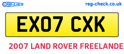 EX07CXK are the vehicle registration plates.