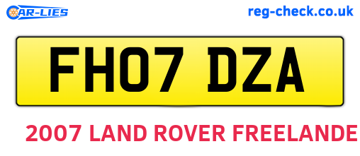 FH07DZA are the vehicle registration plates.