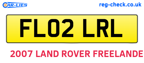 FL02LRL are the vehicle registration plates.