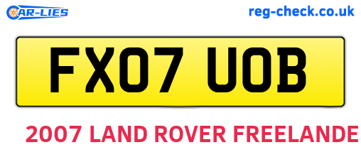 FX07UOB are the vehicle registration plates.